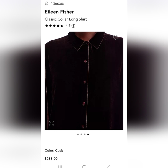 Eileen Fisher Velvet Oversized Button Down Long Shirt Tunic Size Small - Picture 3 of 8